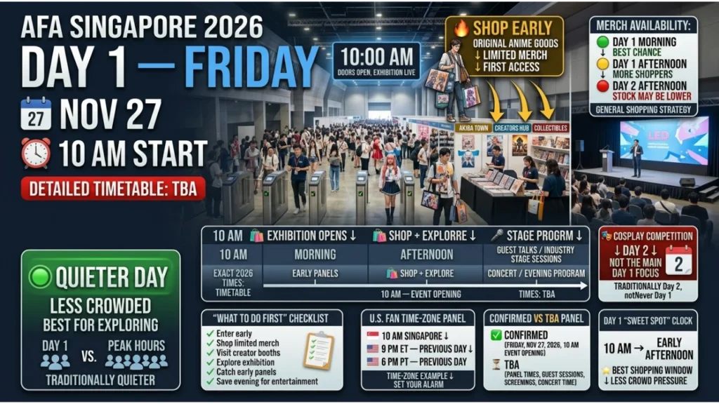 AFA Singapore 2026 Day 1 Timetable (Friday, Nov 27)