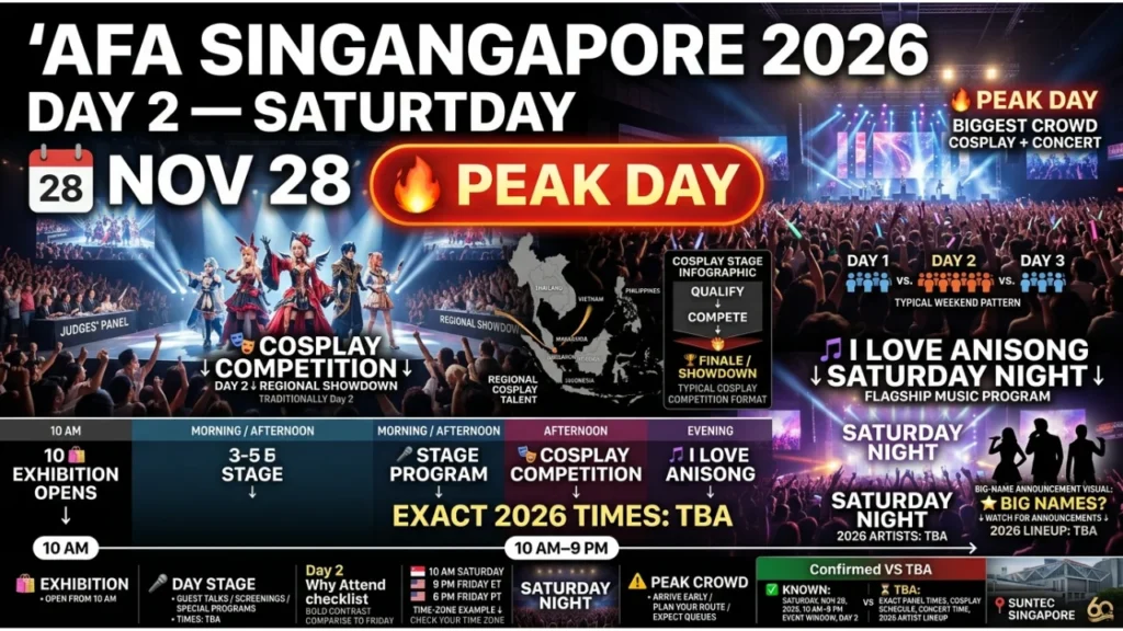 AFA Singapore 2026 Day 2 Timetable (Saturday, Nov 28)