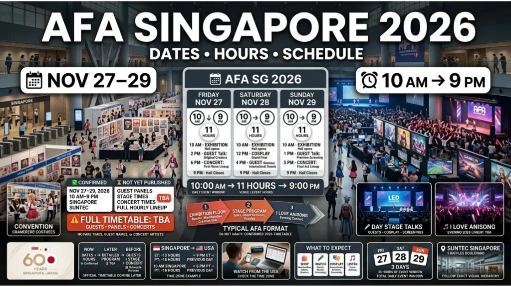 AFA Singapore 2026 Schedule Overview — Dates, Hours & What to Expect