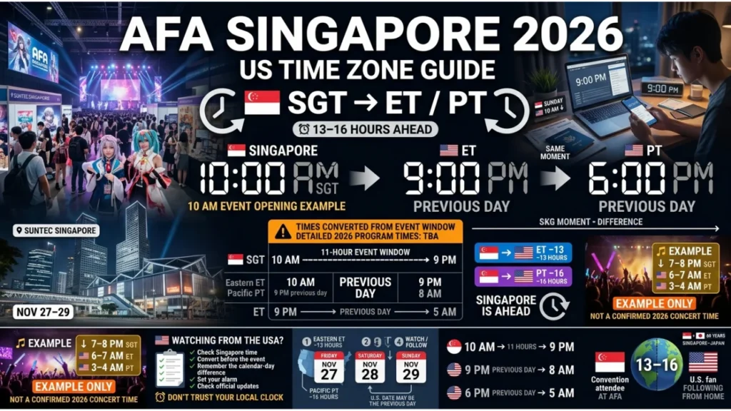 AFA Singapore 2026 Schedule Times for US Fans (ET & PT Conversion)