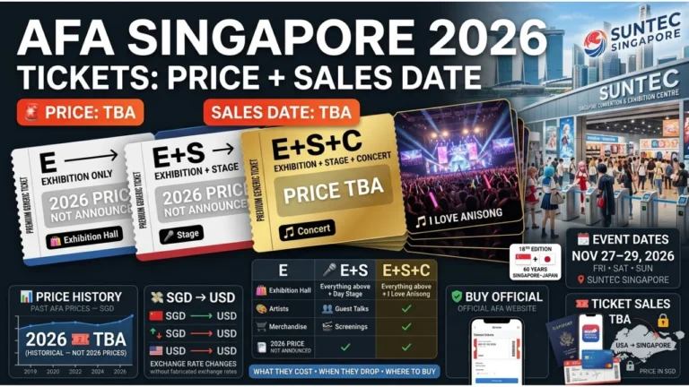 AFA Singapore 2026 Tickets Prices, Sales Dates & Where to Buy