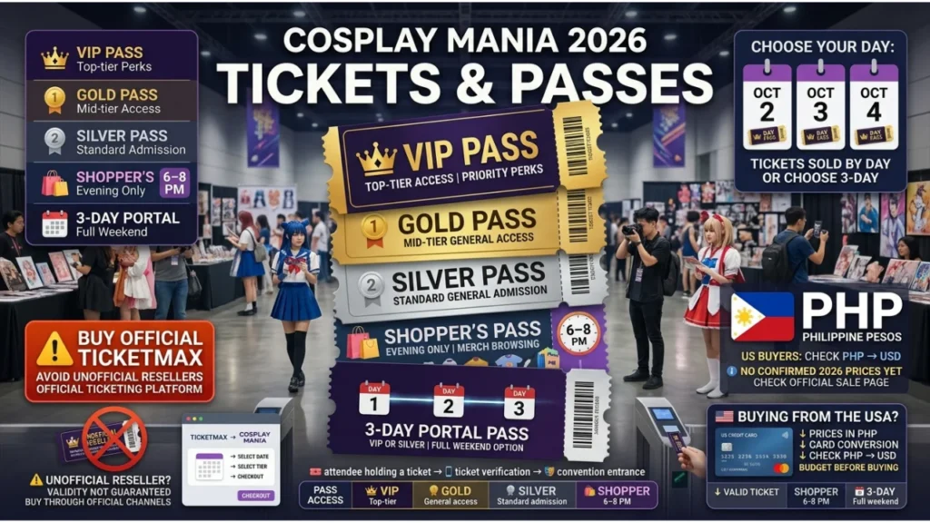 Cosplay Mania 2026 Tickets and Pricing