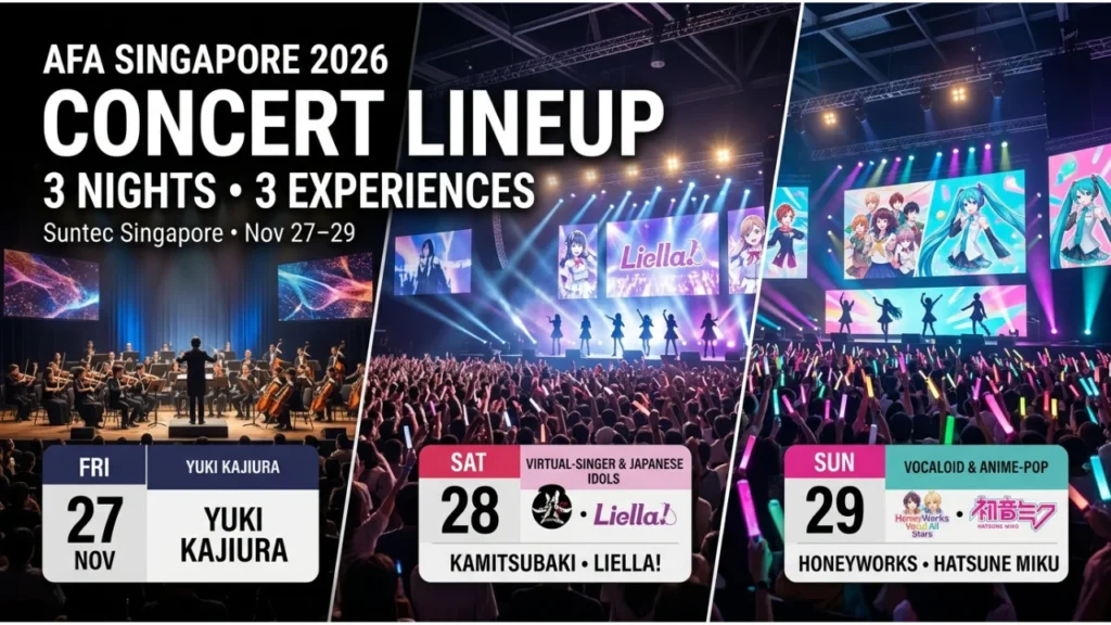 AFA Singapore 2026 Concert Lineup by Night