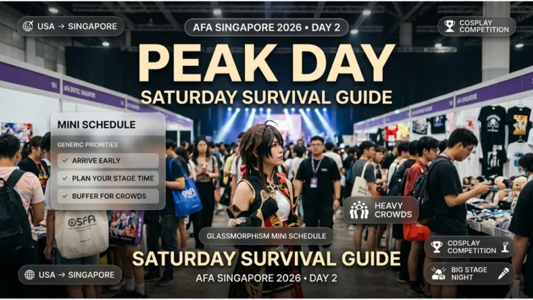 AFA Singapore 2026 Day 2 Saturday Survival Guide — Crowds, Schedule & Tips
