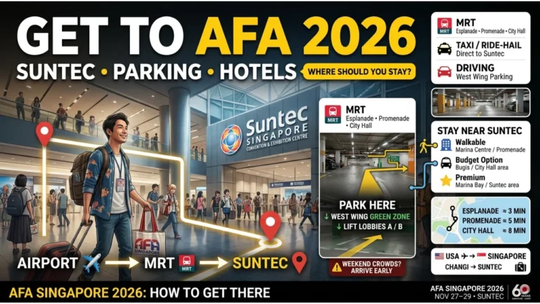 AFA Singapore 2026 at Suntec How to Get There, Parking & Hotels
