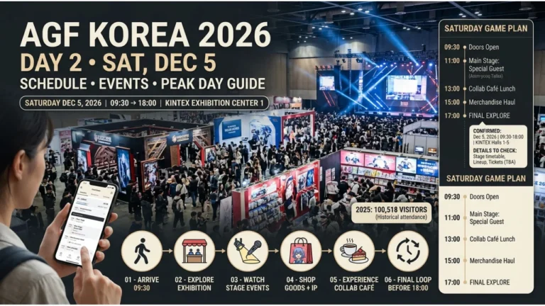 AGF Korea 2026 Day 2 (Sat, Dec 5) Schedule, Events & Peak Day Guide