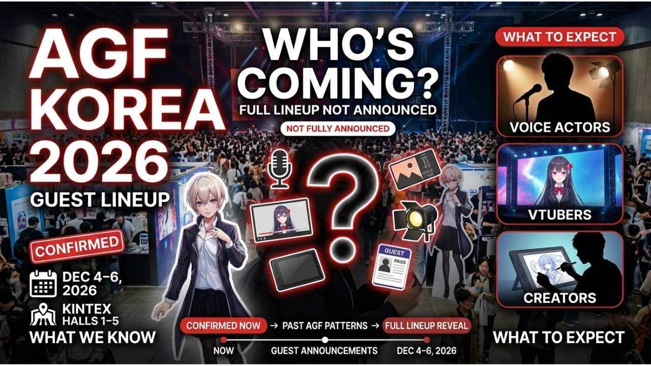 AGF Korea 2026 Guest Lineup Confirmed Voice Actors, VTubers & Creators
