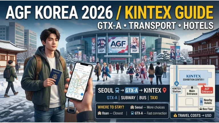 AGF Korea 2026 KINTEX Map, GTX-A Route, Transport & Hotels
