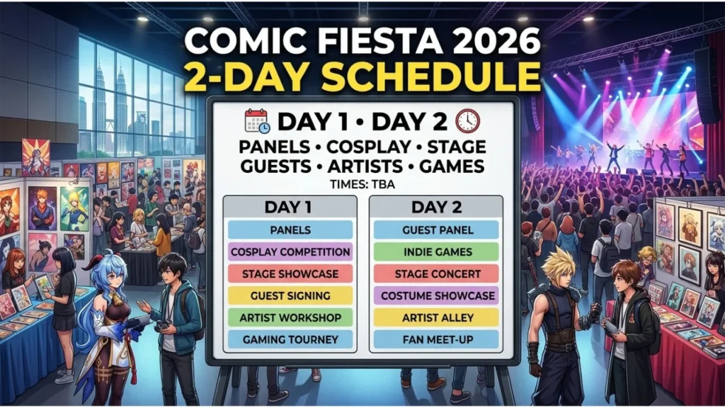 Comic Fiesta 2026 Events & Activities Timetable