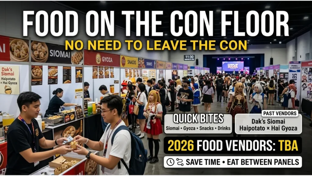 Cosplay Mania 2026 Convention Floor Food & Vendor Stalls