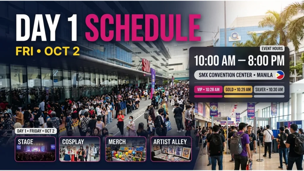 Cosplay Mania 2026 Day 1 (Friday, Oct 2) Schedule