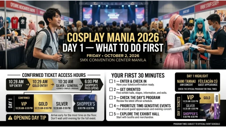 Cosplay Mania 2026 Day 1 What to Do First, Events & Schedule