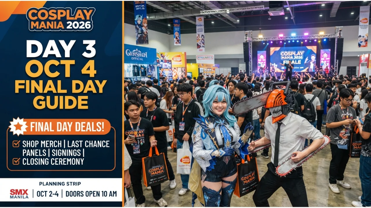 Cosplay Mania 2026 Day 3 Oct 4 Schedule, Events & Final Day Deals