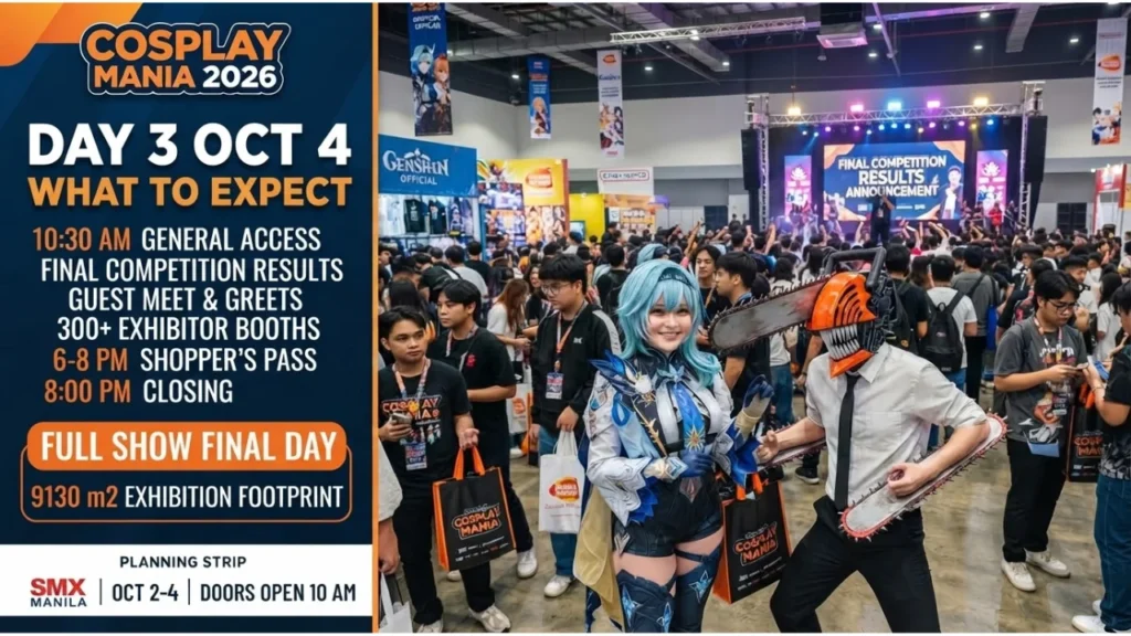 Cosplay Mania 2026 Day 3 Schedule What to Expect on Oct 4