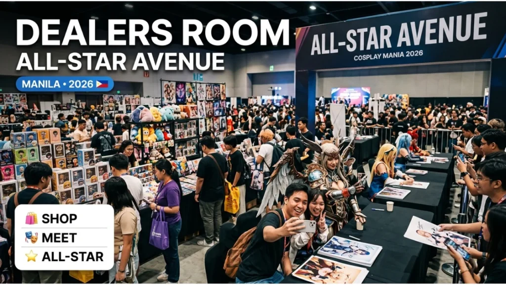 Cosplay Mania 2026 Dealers Room Standard Booths and All-Star Avenue