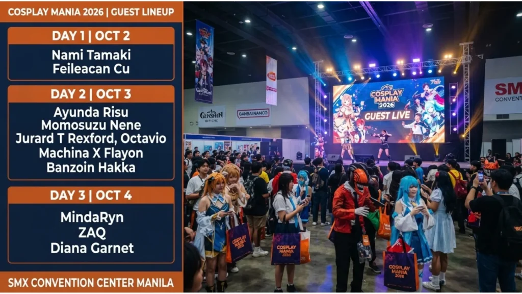 Cosplay Mania 2026 Guest Lineup by Day