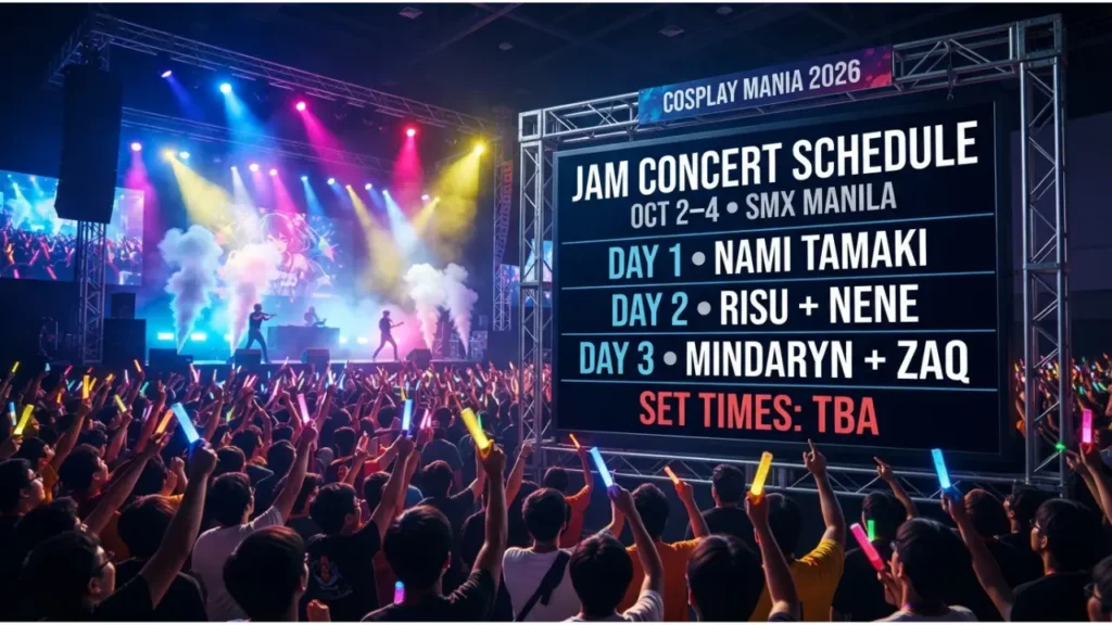Cosplay Mania 2026 JAM Concert Set Times and Schedule