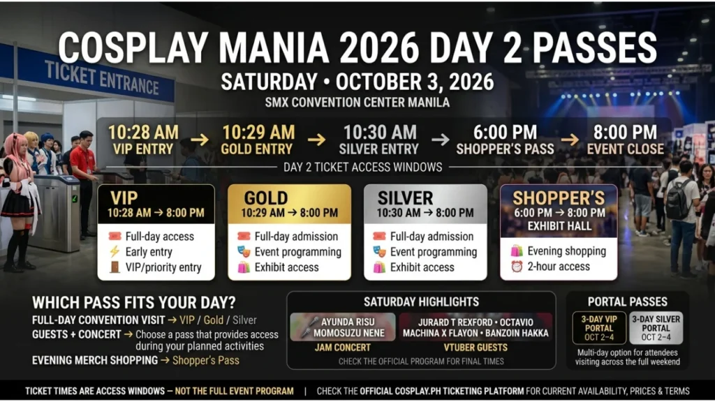 Cosplay Mania 2026 Passes for Day 2