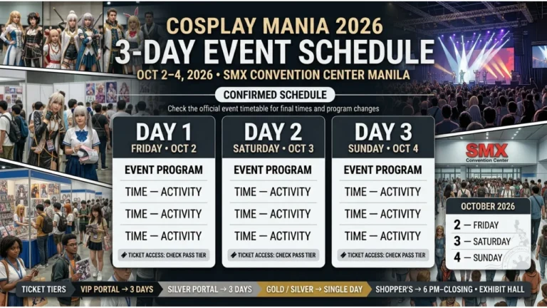 Cosplay Mania 2026 Schedule 3-Day Event Timetable