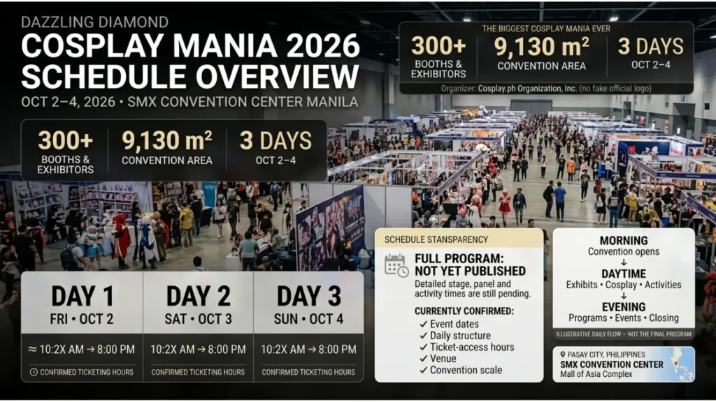 Cosplay Mania 2026 Schedule Overview