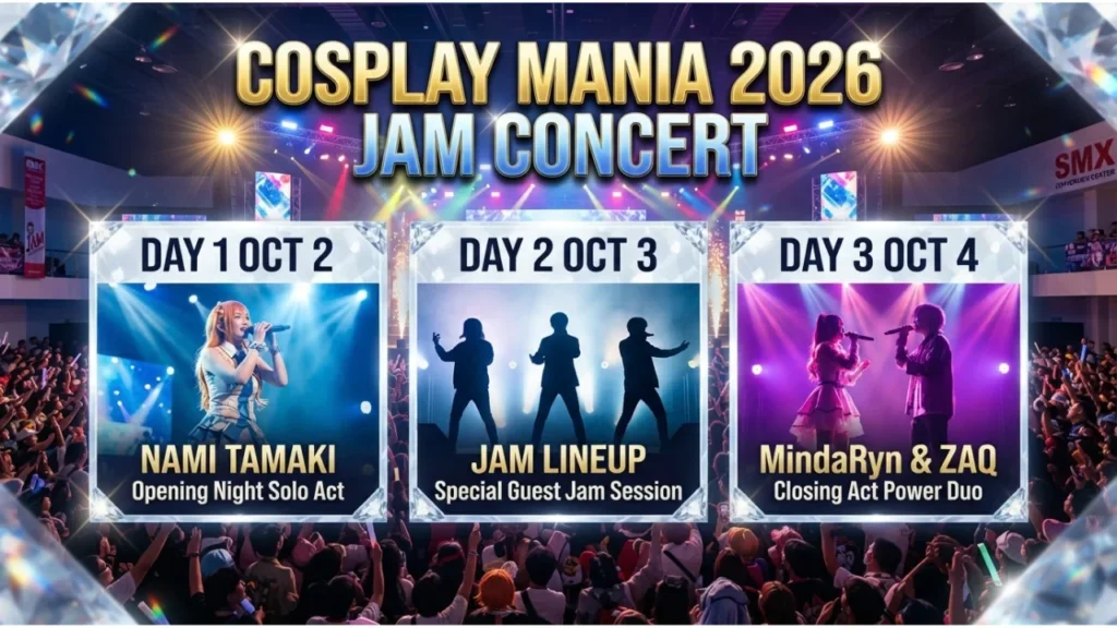 Cosplay Mania 2026 Stage Schedule JAM Concert Lineup by Day