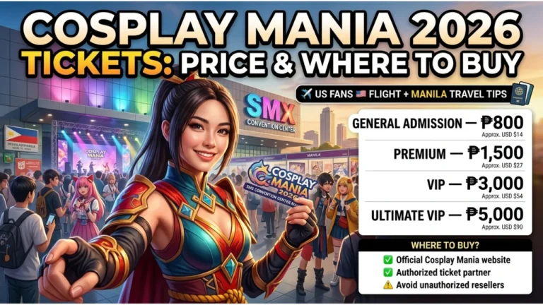 Cosplay Mania 2026 Tickets Price & Where to Buy Online