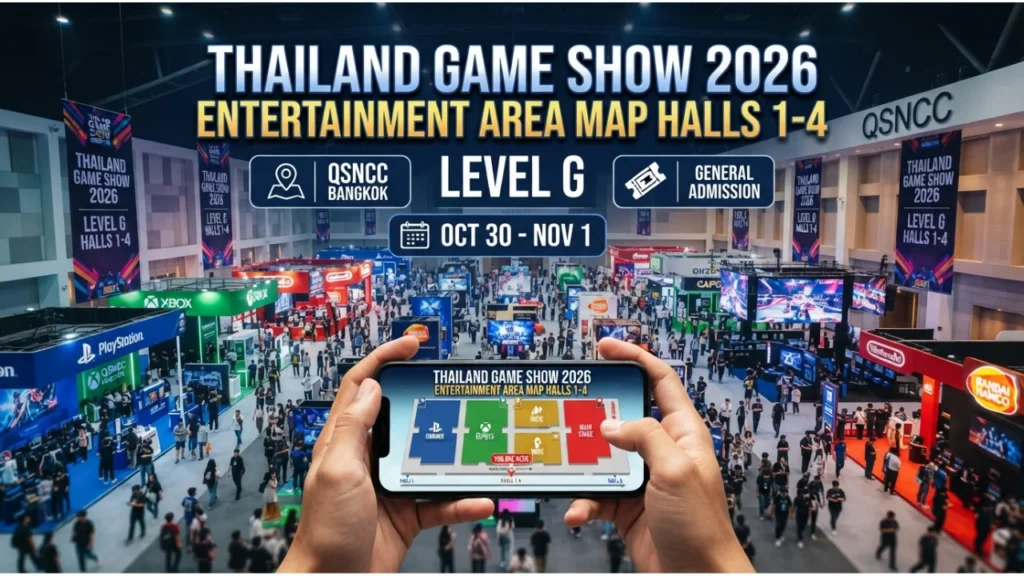 Entertainment Area Map Halls 1–4 and Top Booths