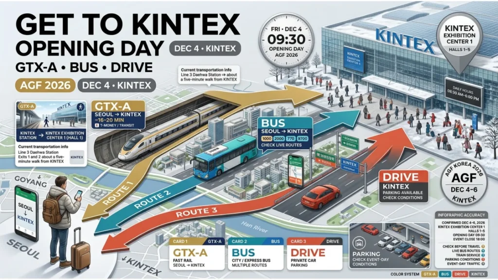Getting to KINTEX on Opening Day — Transit, Buses & Driving