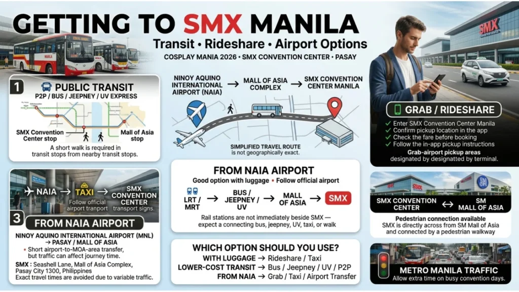 Getting to SMX Transit, Rideshare & Airport Options