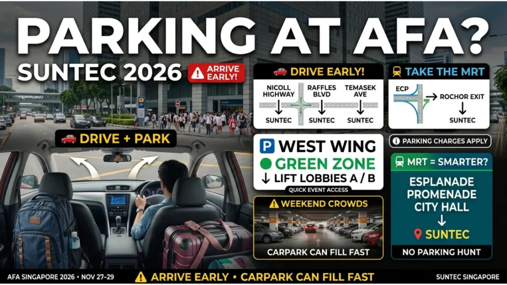 Parking at Suntec Singapore for AFA 2026