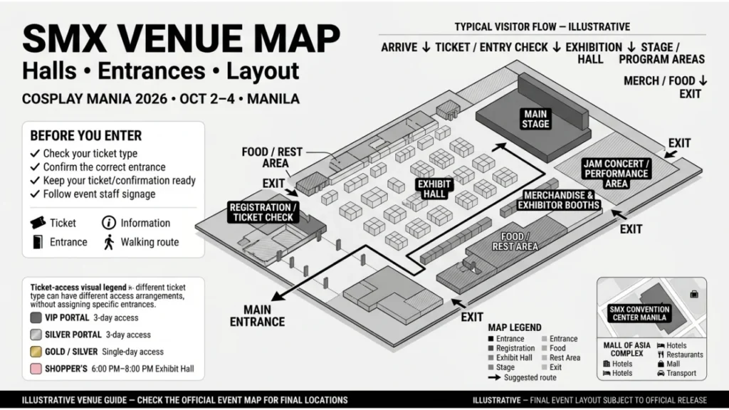SMX Venue Map Halls, Entrances & Layout
