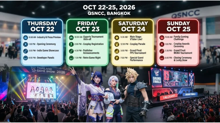 Thailand Game Show 2026 Schedule Full 4-Day Program