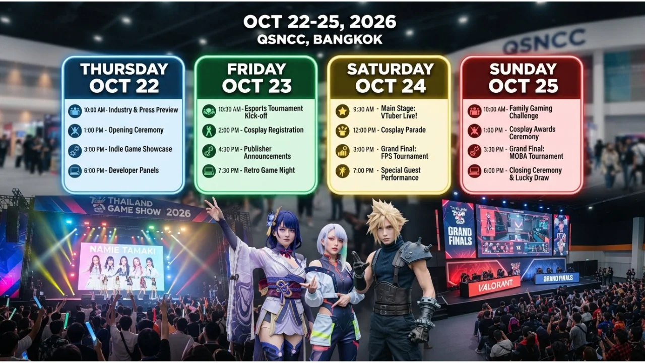 Thailand Game Show 2026 Schedule Full 4-Day Program