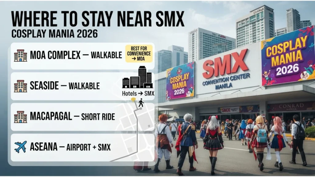Where to Stay Near SMX for Cosplay Mania 2026