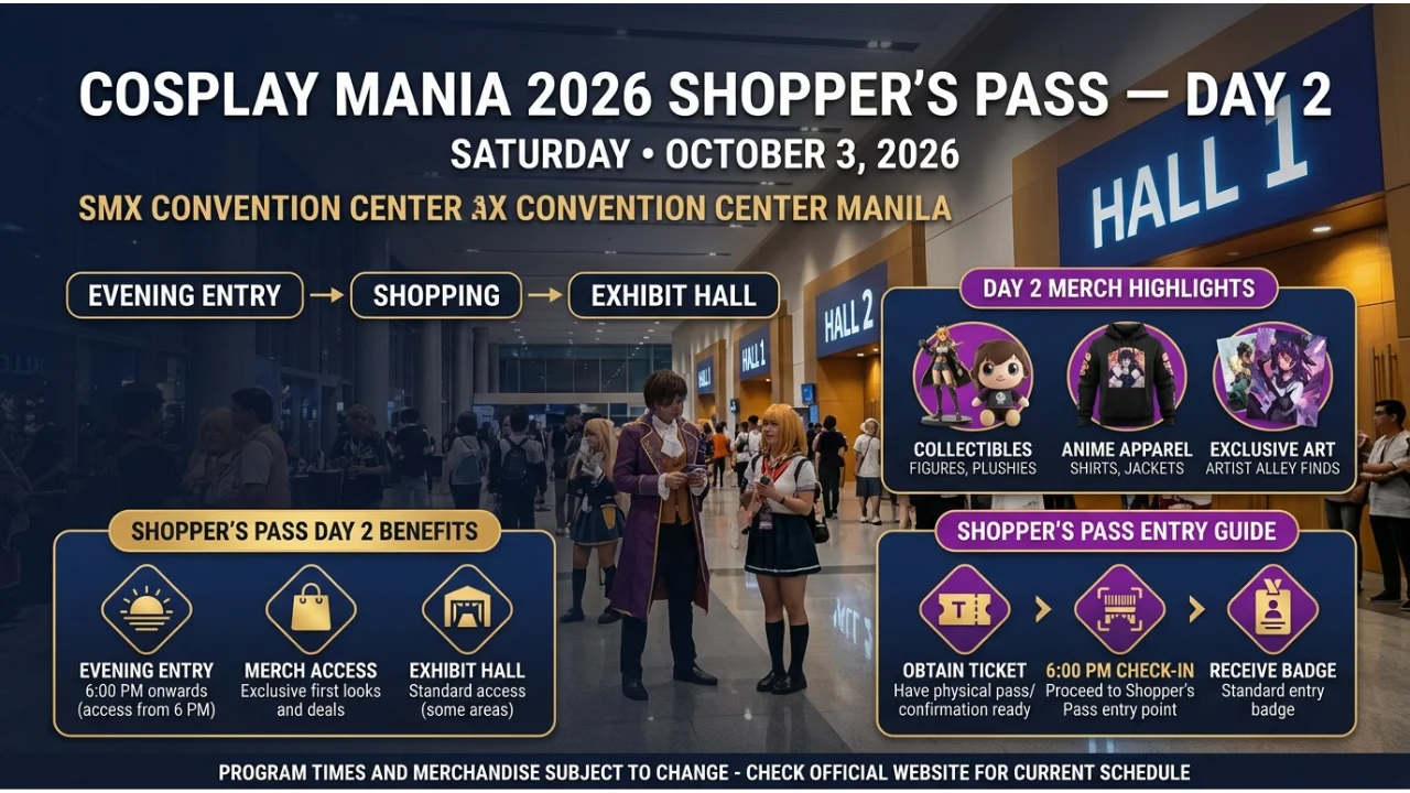 Cosplay Mania 2026 Shopper's Pass Day 2: Benefits, Merch & Entry Guide